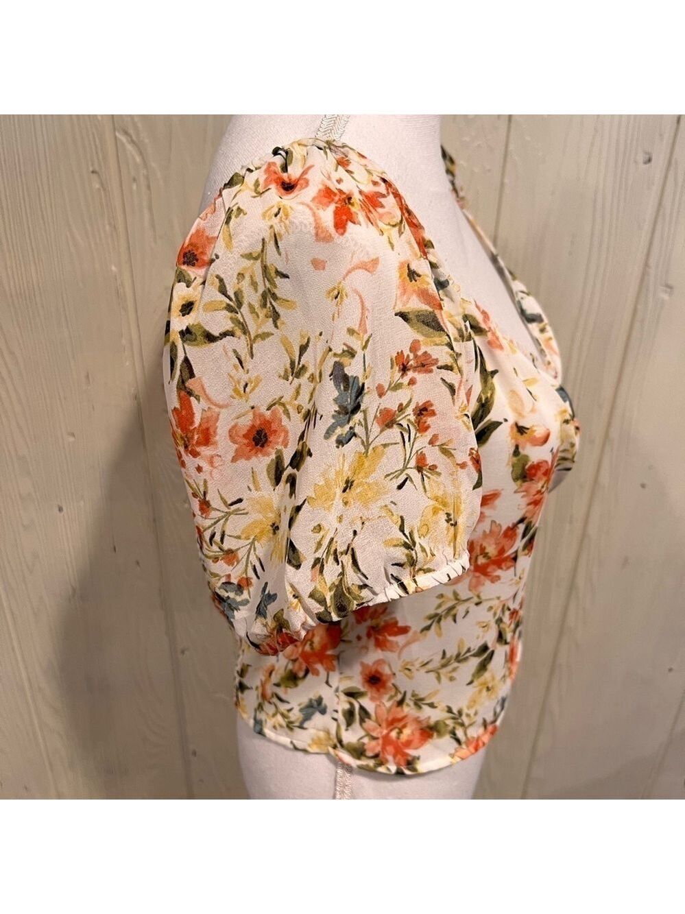 1State Floral Sweetheart Crop Blouse Large NWT - Picture 8 of 8